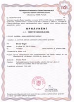 Oprávnění k činnosti: montáže a opravy elektrických zařízení